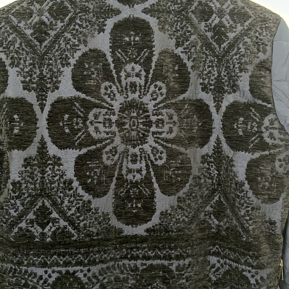 Anthropologie Women’s Clemence Floral Quilted Side Zip Blue Bomber Jacket XS - Picture 10 of 10